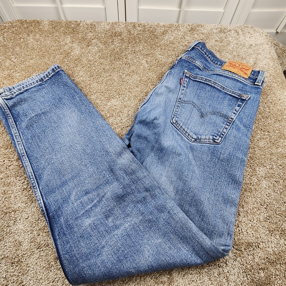 Levis‎ 505 Jeans Mens 36x34 Blue Medium Wash Cotton Stretch Straight Workwear